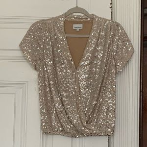 Heartloom Sequin Short Sleeve Blouse